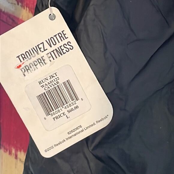 NEW Reebok Nylon Windbreaker Running Jacket Full Zip Black Athleisure Outdoor - Picture 4 of 5